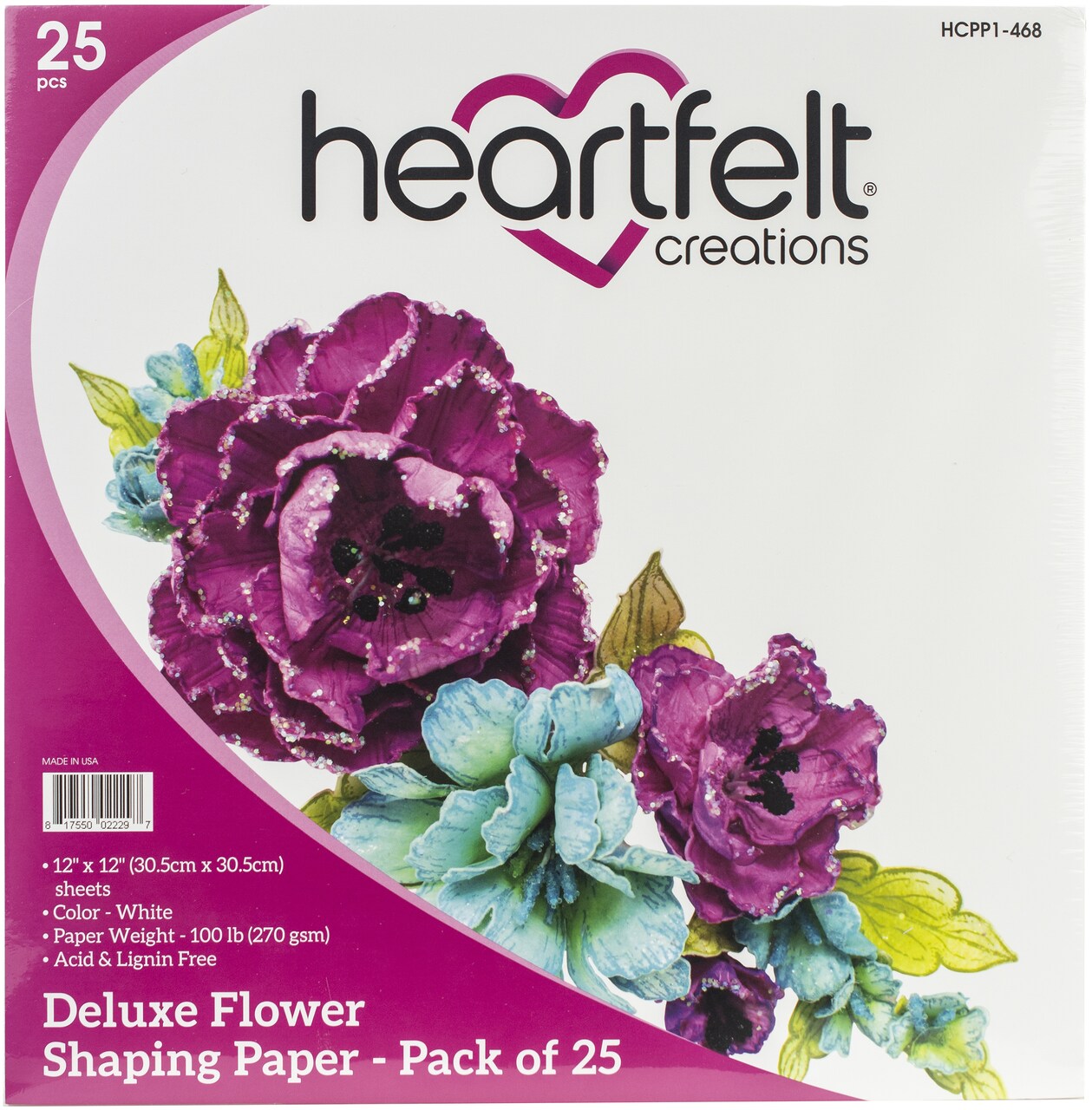 Heartfelt Creations Flower Shaping Paper 12"X12" 25/Pkg-White